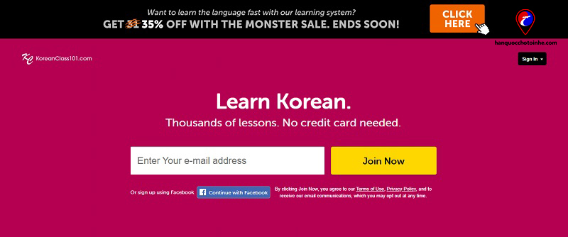 học tiếng Hàn online miễn phí